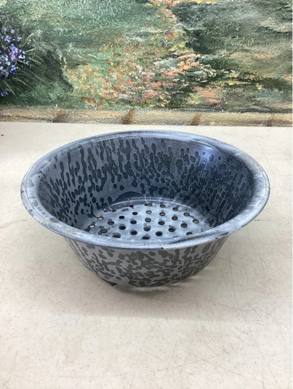 Vintage Graniteware Enamelware Colander
